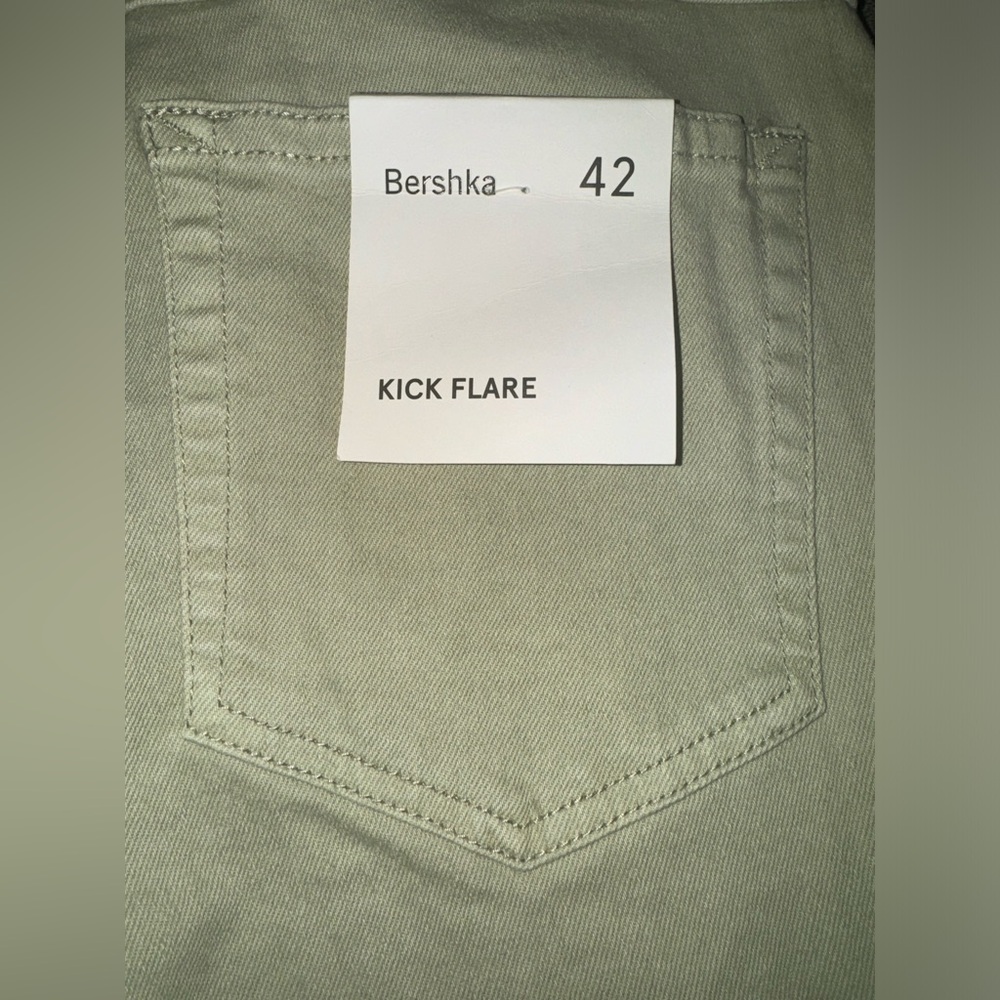 Bershka Kick Flair Jeans (Green, Size USA 10, NEW, Tags Included) - Picture 8 of 10